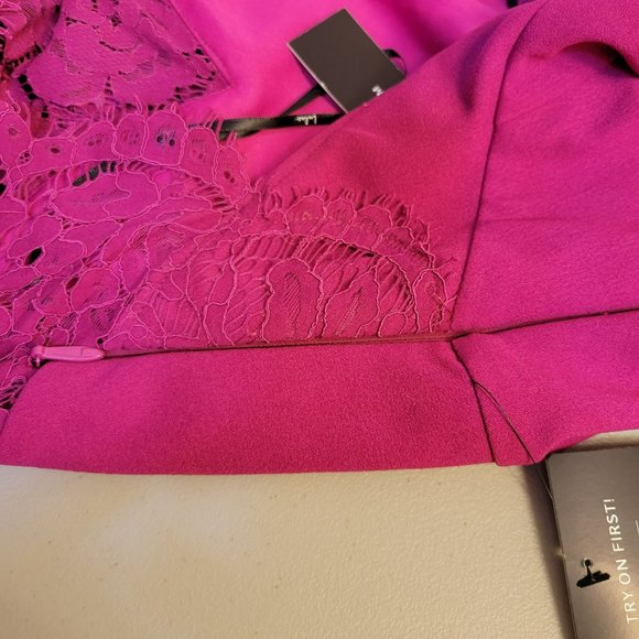 NWT Lulus Size Small Pink Dress Lace Top Cut Out Back NEW Party Evening Lined - Picture 9 of 9